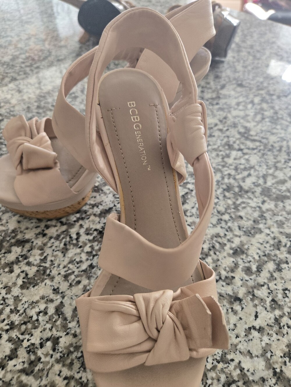 BCBGeneration Light Pink Knot-Front Heels